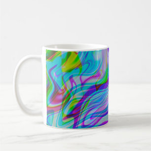 Trippy Vloeibare Kleurrijke Abstract Patroon Blauw Koffiemok