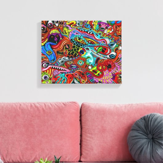 Trippy Wall Art Canvas Afdruk (Insitu (Woonkamer))