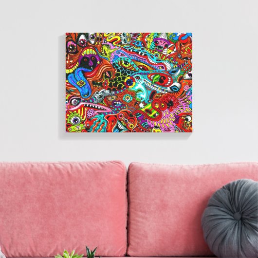 Trippy Wall Art Canvas Afdruk (Insitu (Woonkamer))