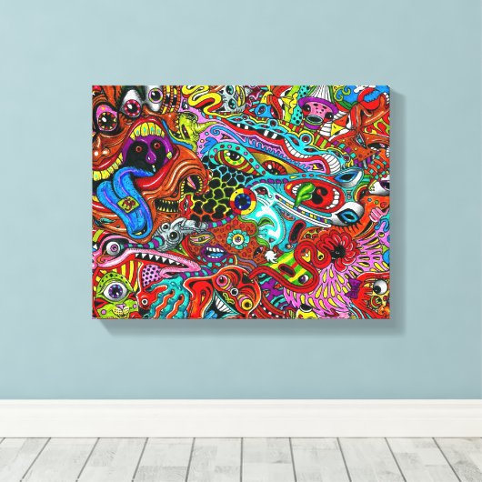 Trippy Wall Art Canvas Afdruk (Insitu (Houten vloer))