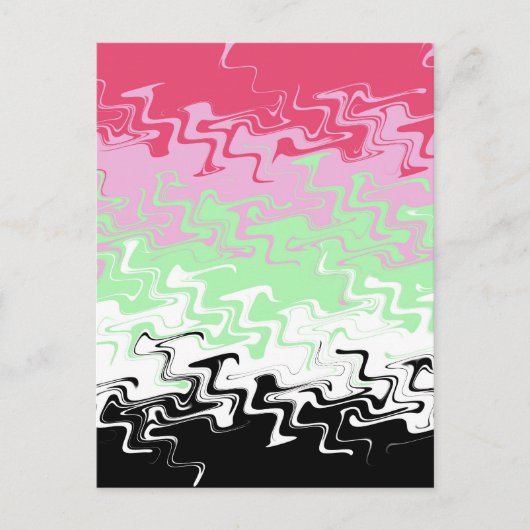 Trippy Wavy Abstract Recipromantische Pride Vlag Briefkaart (Voorkant)