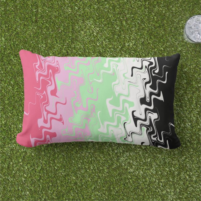 Trippy Wavy Abstract Recipromantische Pride Vlag Buitenkussen (Gras)