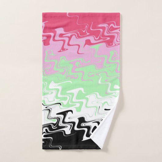 Trippy Wavy Abstract Recipromantische Pride Vlag Handdoek (Handdoek)