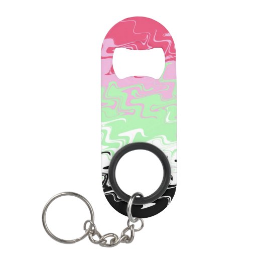 Trippy Wavy Abstract Recipromantische Pride Vlag Mini Flessenopener (Voorkant)