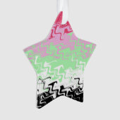Trippy Wavy Abstract Recipromantische Pride Vlag Ornament (voorkant)