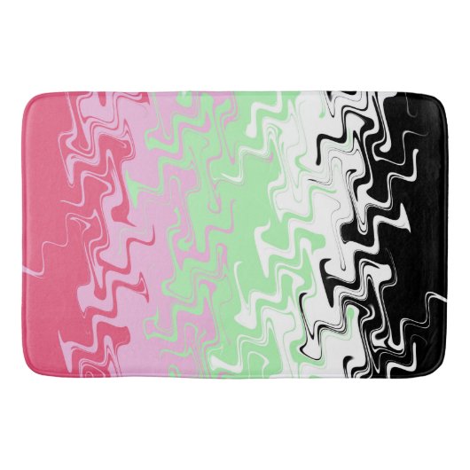 Trippy Wavy Abstract Recipromantische Pridevlag Badmat (Voorkant)
