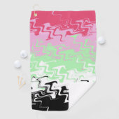 Trippy Wavy Abstract Recipromantische Pridevlag Golfhanddoek (Insitu)