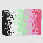 Trippy Wavy Abstract Recipromantische Pridevlag Golfhanddoek (Horizontaal)