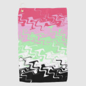 Trippy Wavy Abstract Recipromantische Pridevlag Golfhanddoek (Voorkant)