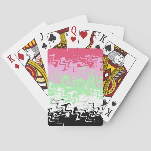 Trippy Wavy Abstract Recipromantische Pridevlag Pokerkaarten (Achterkant)