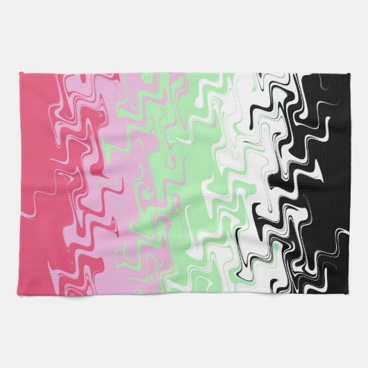 Trippy Wavy Abstract Recipromantische Pridevlag Theedoek (Horizontaal)