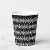 Trippy Wavy Stripes Abstract Cool Fun Black Party Papieren Bekers (Achterkant)
