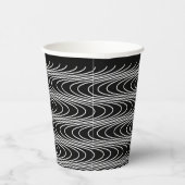 Trippy Wavy Stripes Abstract Cool Fun Black Party Papieren Bekers (Rechts)