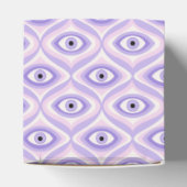 Trippy Weird Eye Pattern - Pastel Paarse en roze Bedankdoosjes (Bovenkant)