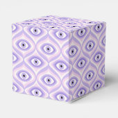Trippy Weird Eye Pattern - Pastel Paarse en roze Bedankdoosjes (Achterkant)