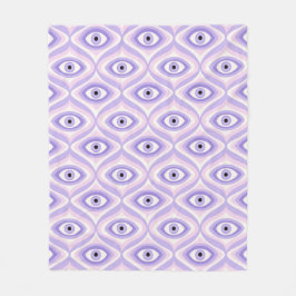 Trippy Weird Eye Pattern - Pastel Paarse en roze Fleece Deken