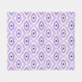 Trippy Weird Eye Pattern - Pastel Paarse en roze Fleece Deken (Voorkant (Horizontaal))