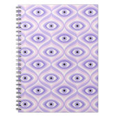 Trippy Weird Eye Pattern - Pastel Paarse en roze Notitieboek (Voorkant)