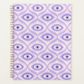 Trippy Weird Eye Pattern - Pastel Paarse en roze Planner (Voorkant)
