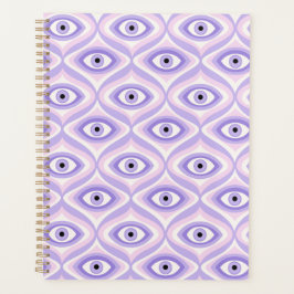Trippy Weird Eye Pattern - Pastel Paarse en roze Planner