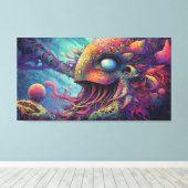 Trippy-wezen Canvas Afdruk (Insitu (Houten vloer))