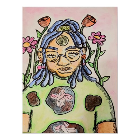 Trippy Whimsical Surreal Poster | Growth (Voorkant)