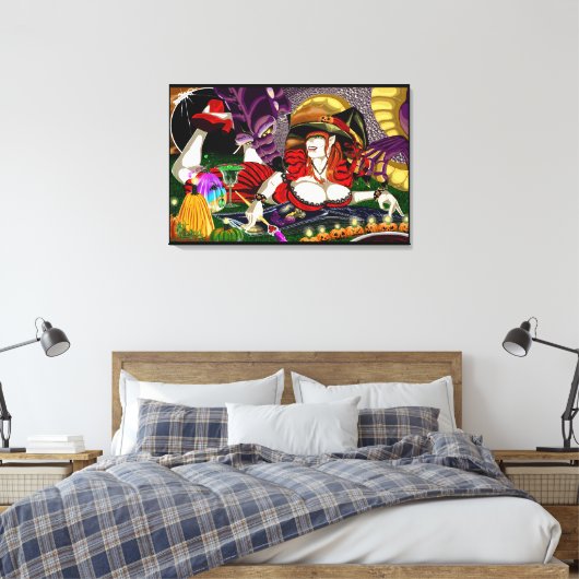 Trippy Witch Stretched Canvas Art Prints (Insitu (Slaapkamer))