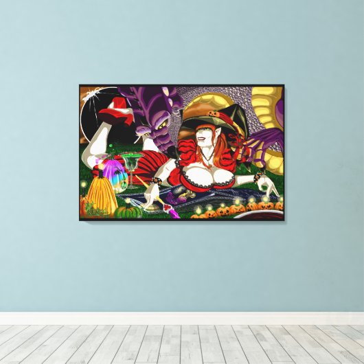 Trippy Witch Stretched Canvas Art Prints (Insitu (Houten vloer))