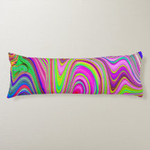 Trippy Yellow en roze Abstracte Groovy Retro Art