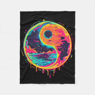 Trippy Yin Yang Zen Kosmisch Yoga Design Vaporwave Fleece Deken