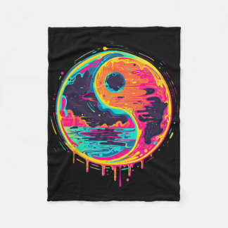 Trippy Yin Yang Zen Kosmisch Yoga Design Vaporwave Fleece Deken