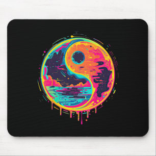 Trippy Yin Yang Zen Kosmisch Yoga Design Vaporwave Muismat