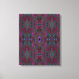 Trippy zeegroen en magenta abstract patroon canvas afdruk