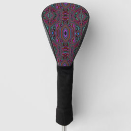 Trippy zeegroen en magenta abstract patroon golfheadcover
