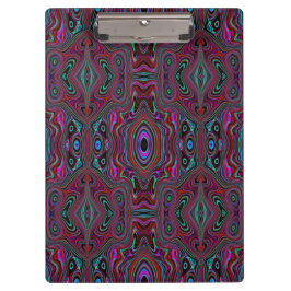 Trippy zeegroen en magenta abstract patroon klembord