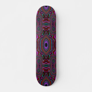 Trippy zeegroen en magenta abstract patroon persoonlijk skateboard
