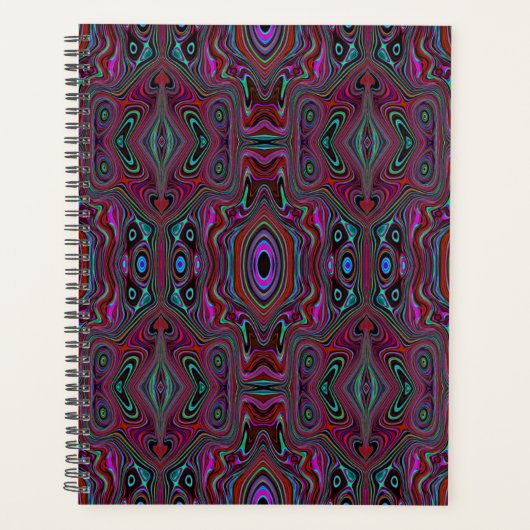 Trippy zeegroen en magenta abstract patroon planner (Voorkant)
