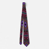 Trippy zeegroene en magenta abstracte patroon stropdas (Achterkant)