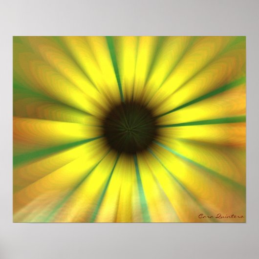 Trippy Zonnebloem Poster (Voorkant)