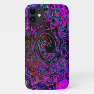 Trippy Zwart en Magenta Retro Vloeibare Draaikolk Case-Mate iPhone Case