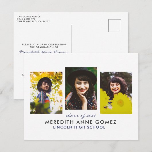 Triptych Afstuderen Briefkaart Aankondiging (Voorkant / Achterkant)