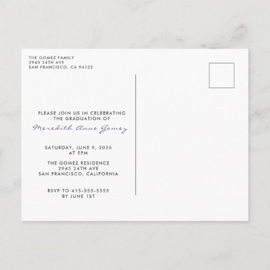 Triptych Afstuderen Briefkaart Aankondiging (Achterkant)