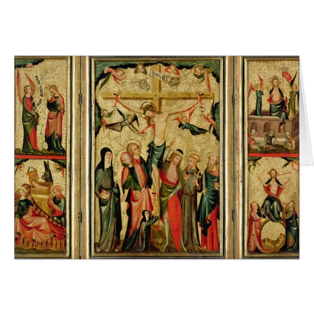 Triptych die de Kroonfixatie van Christus afschild (Voorkant Horizontaal)