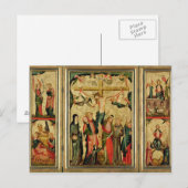 Triptych die de Kroonfixatie van Christus afschild Briefkaart (Voorkant / Achterkant)