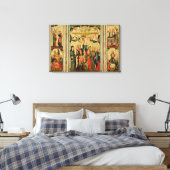 Triptych die de Kroonfixatie van Christus afschild Canvas Afdruk (Insitu (Slaapkamer))