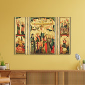 Triptych die de Kroonfixatie van Christus afschild Canvas Afdruk (Insitu (Woonkamer))