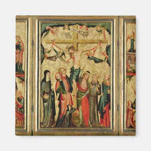 Triptych die de Kroonfixatie van Christus afschild Magneet