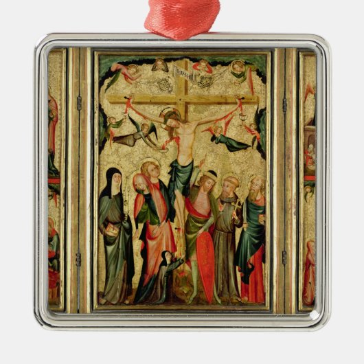 Triptych die de Kroonfixatie van Christus afschild Metalen Ornament (Voorkant)