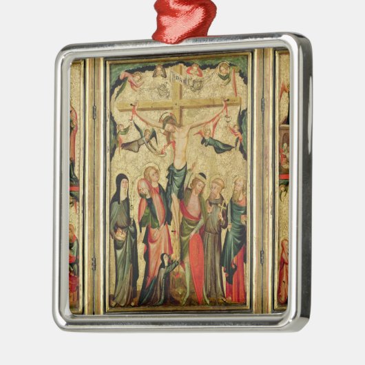 Triptych die de Kroonfixatie van Christus afschild Metalen Ornament (Links)