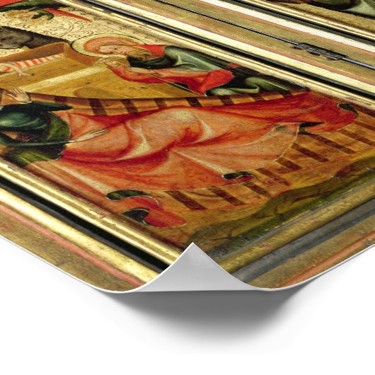 Triptych die de Kroonfixatie van Christus afschild Poster (Hoek)